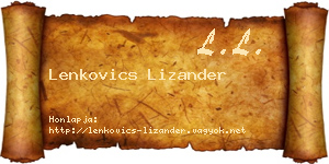 Lenkovics Lizander névjegykártya